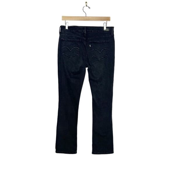 LEVI'S Shaping Curvy Stretch Mid-Rise Dark Wash Black Denim Jeans Women's 31‎ - Picture 2 of 10